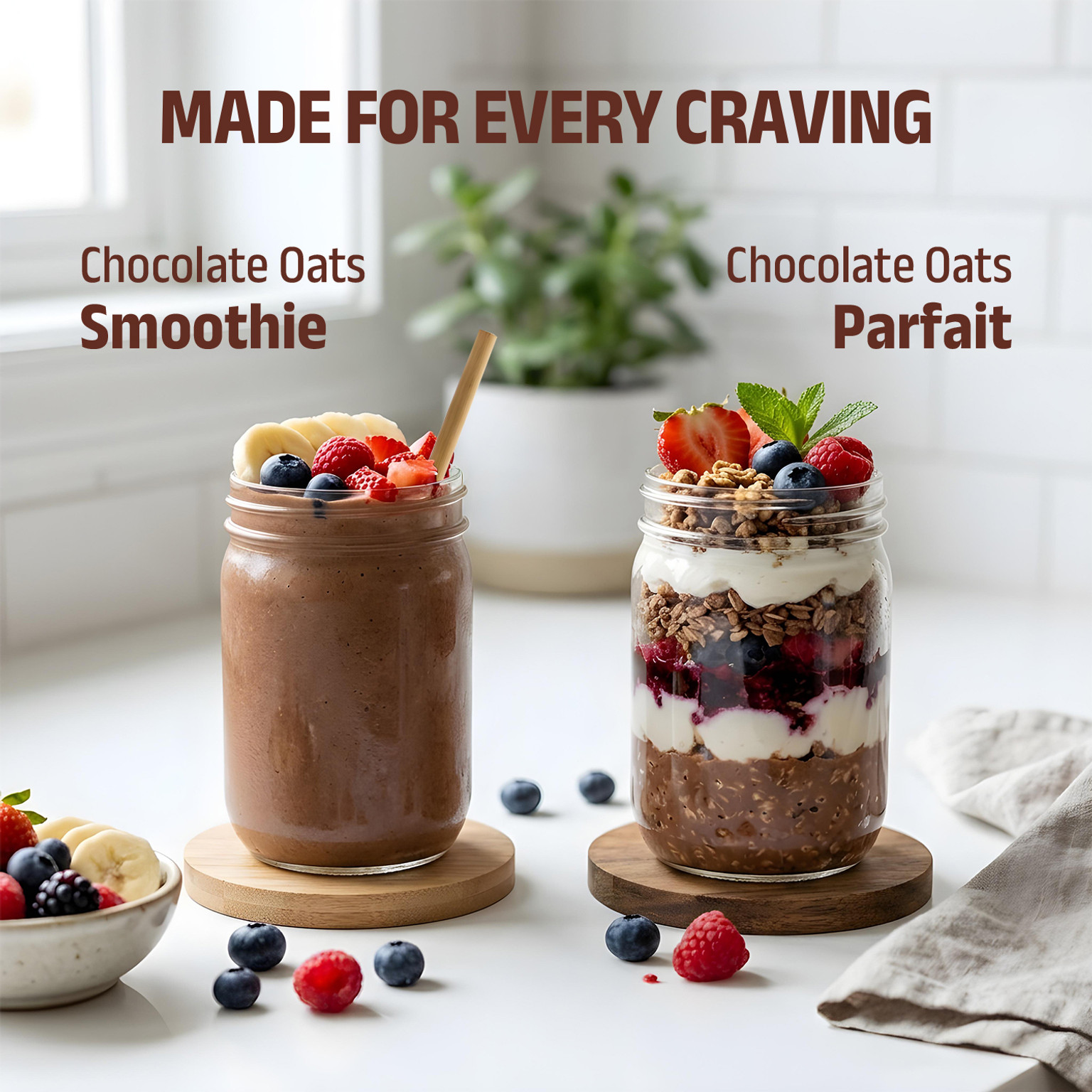 Pintola 26g High Protein Oats - Dark Chocolate, For Weight Loss, Breakfast Cereals Pouch (1 kg)