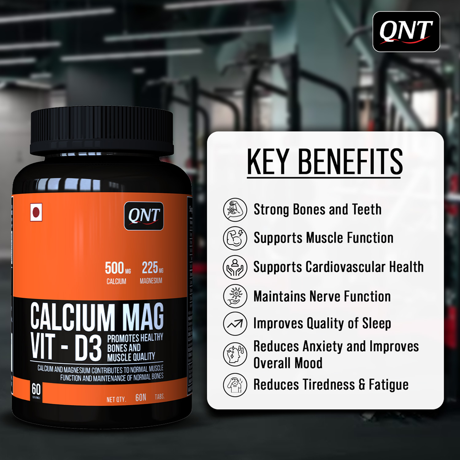 QNT CALCIUM MAGNESIUM D3 | 60 TABS
