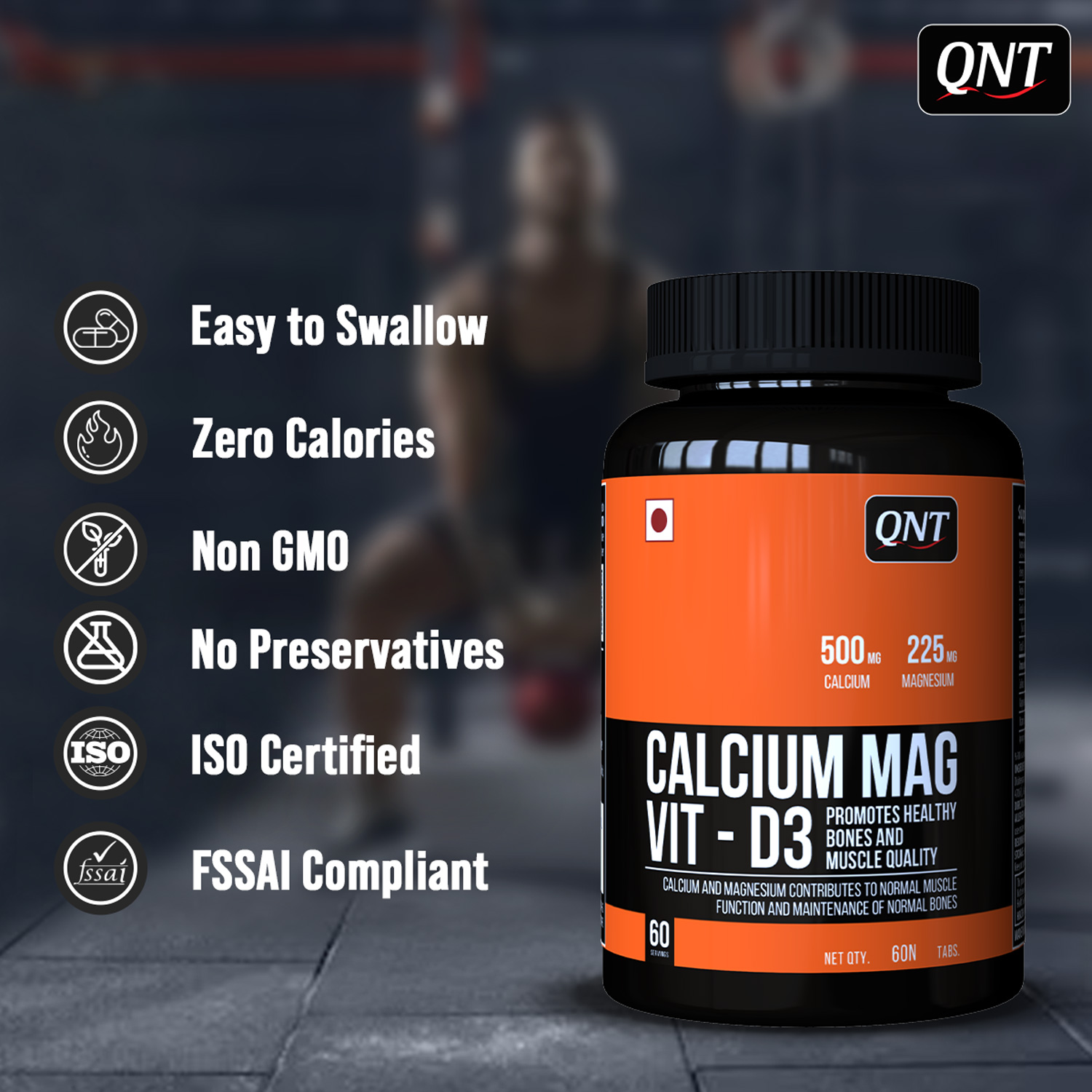 QNT CALCIUM MAGNESIUM D3 | 60 TABS
