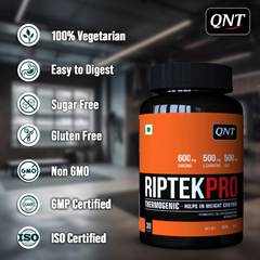 QNT RIPTEK PRO: THERMOGENIC FAT BURNER WITH GARCINIA, L-CARNITINE, AND CLA | 60 TABS