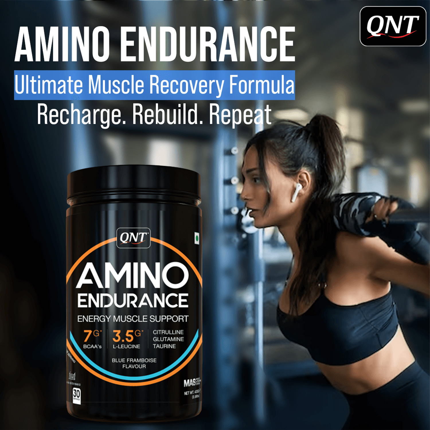 QNT AMINO ENDURANCE BCAA POWDER | 400 G