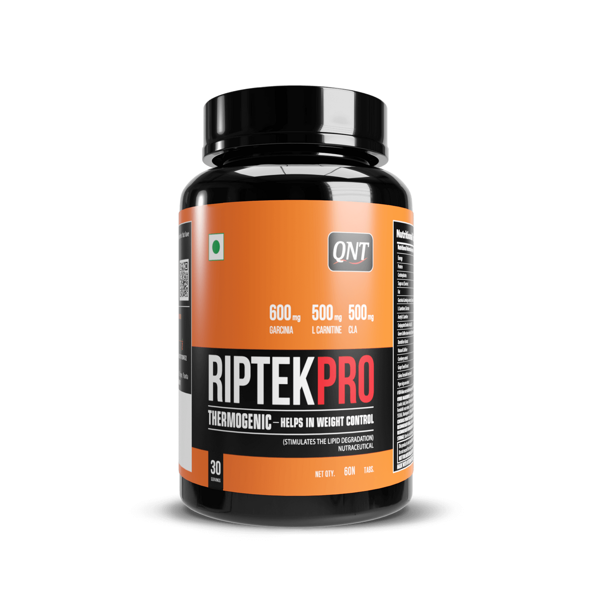 QNT RIPTEK PRO: THERMOGENIC FAT BURNER WITH GARCINIA, L-CARNITINE, AND CLA | 60 TABS
