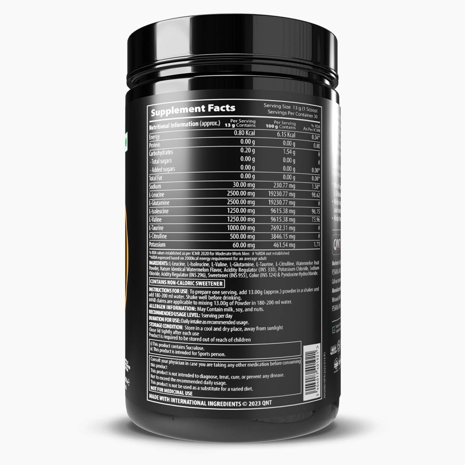 QNT AMINO ENDURANCE BCAA POWDER | 400 G