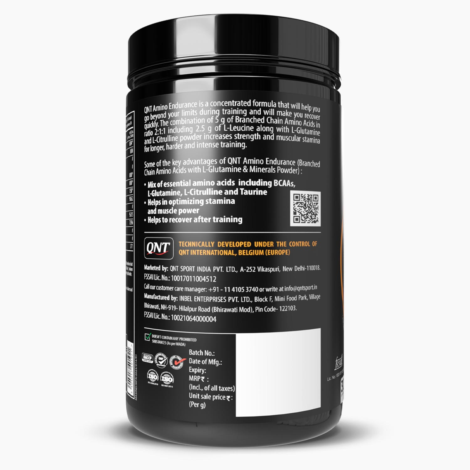 QNT AMINO ENDURANCE BCAA POWDER | 400 G