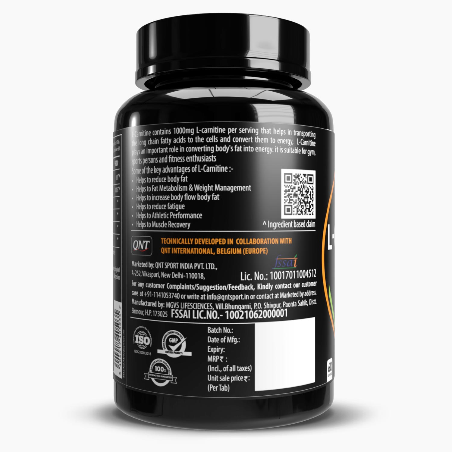 QNT MAXI L-CARNITINE 1000MG | 60 TABS