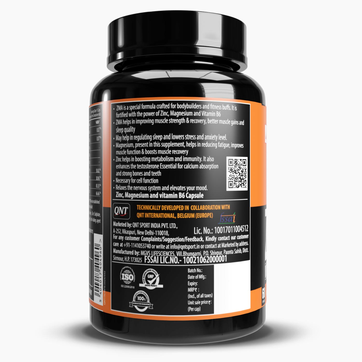 ZMA (ZINC MAGNESIUM ASPARTATE) VIT B6 WITH D3 | 60 CAPS