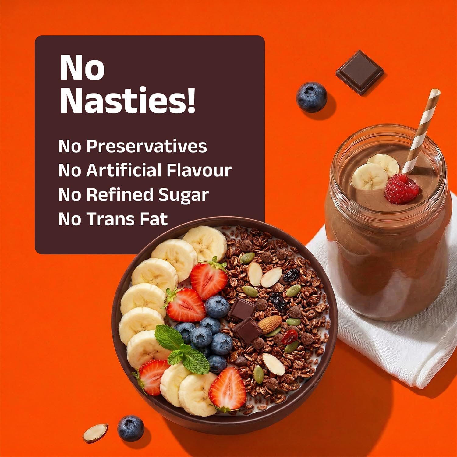 Pintola High Protein Muesli Dark Chocolate & Cranberry 1kg, 25g Protein, High Fibre, Trans Fat Free with Brown Sugar, Real Fruits, Muesli for Breakfast Food, Muselies Fruit Nuts and Seeds 1 kg