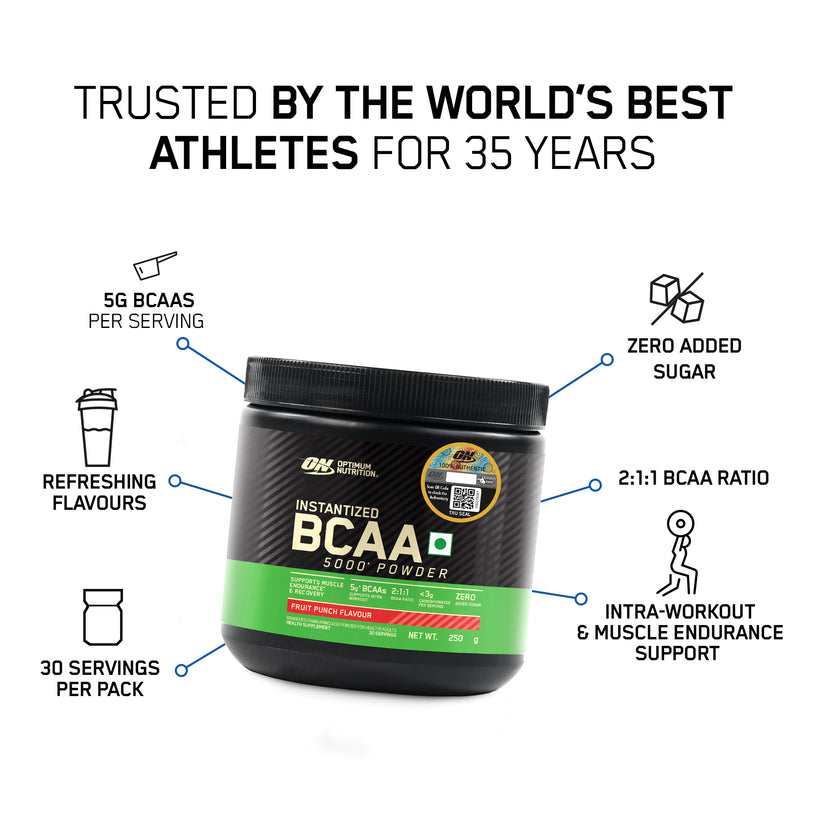 On BCAA 5000 Powder | Fruit Punch | 250 g