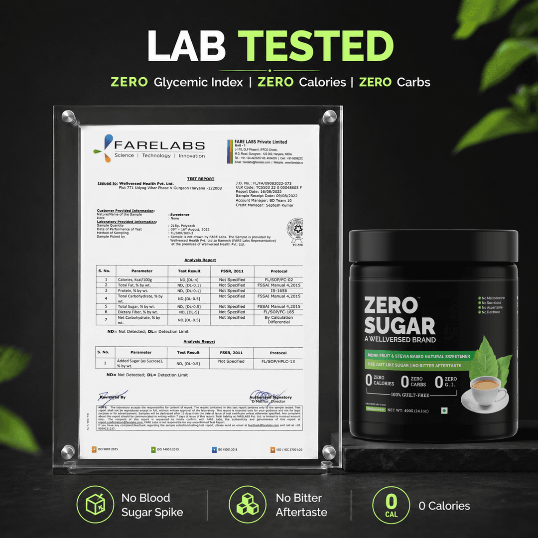 Zero Sugar - Stevia & Monkfruit Sweetener | Natural Sweetener - 400g