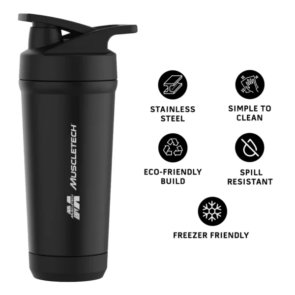 Muscletech™ Steel Pro Black Shaker – 700 ml